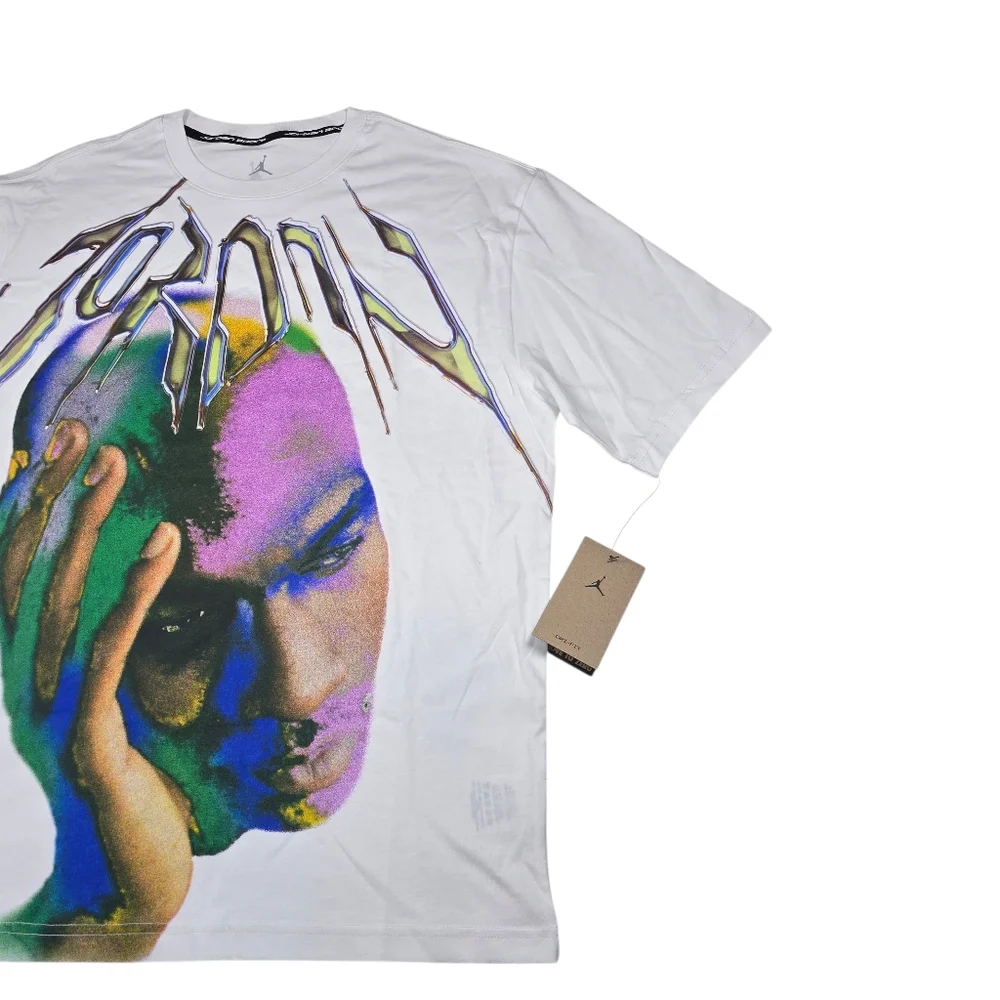 NWT Nike Air Jordan Sport Dri-Fit White Jordan Graphic T-Shirt, Men's Size Large